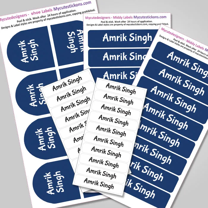 Camping Labels Value Pack | Solid Blue