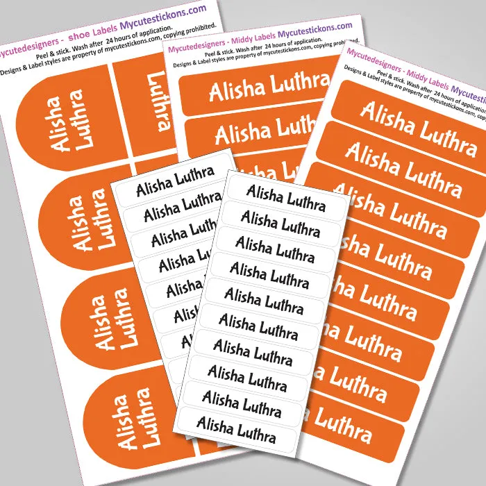 Camping Labels Value Pack | Solid Orange
