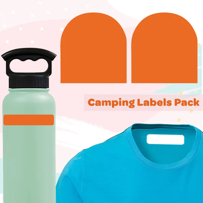 Camping Labels Value Pack | Solid Orange