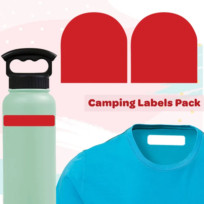 Camping Labels Value Pack | Solid Red