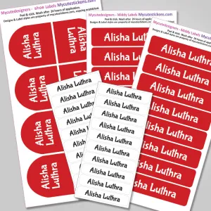 Camping Labels Value Pack | Solid Red