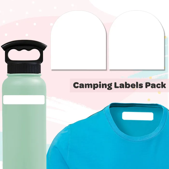 Camping Labels Value Pack | Solid White