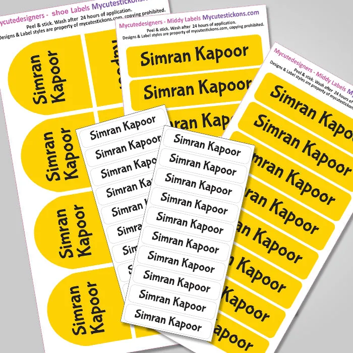 Camping Labels Value Pack | Solid Yellow