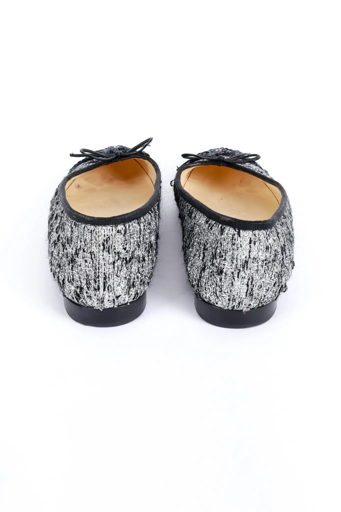 Cap Toe Sequin & Tweed Ballet Flats
