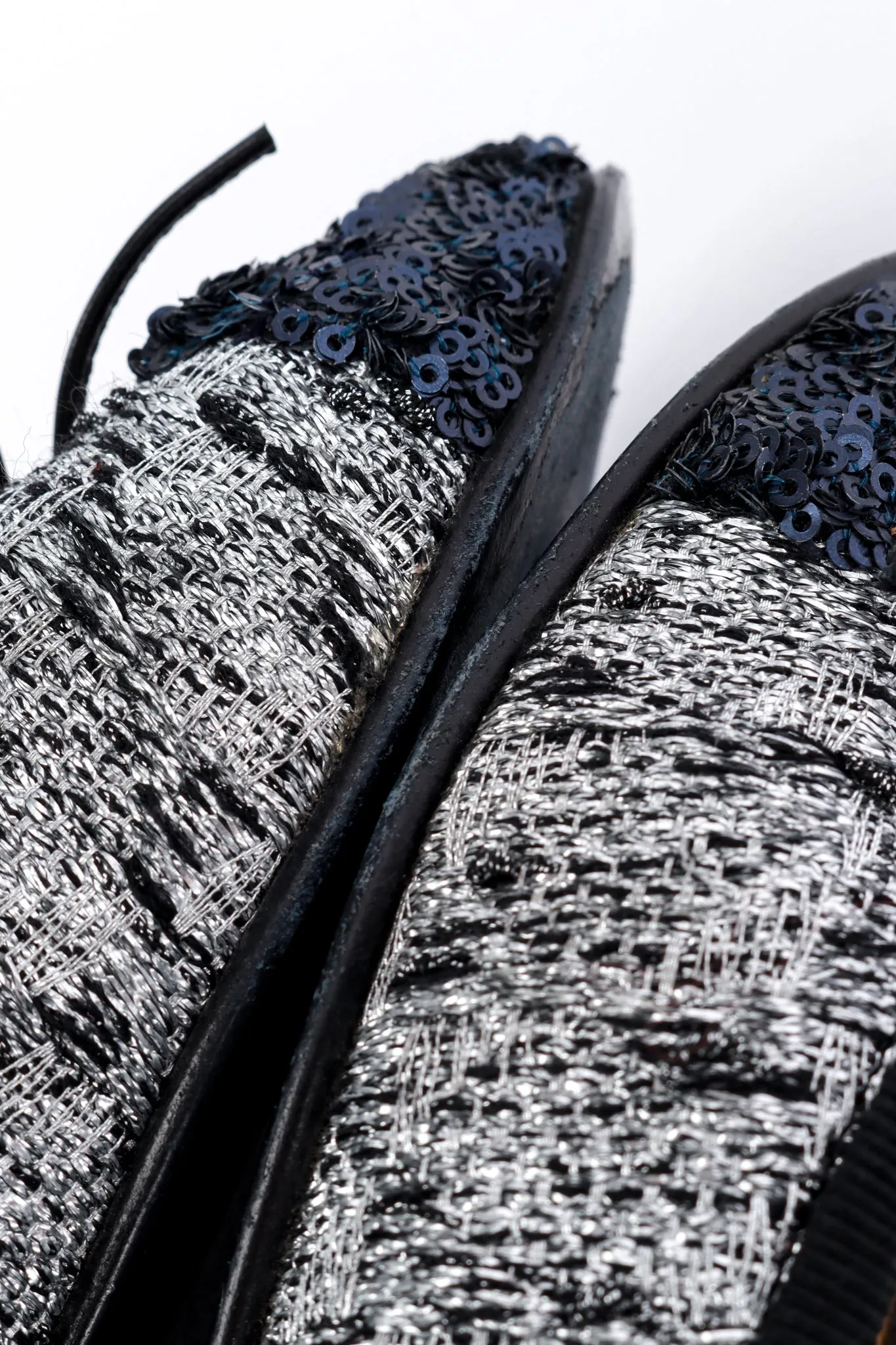 Cap Toe Sequin & Tweed Ballet Flats