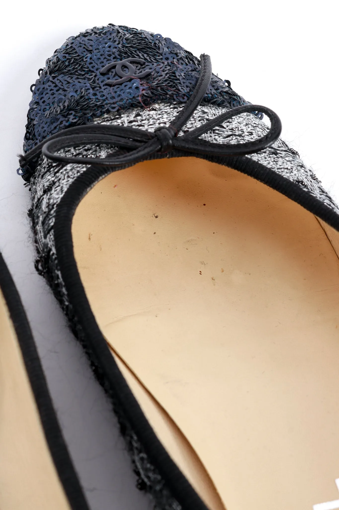 Cap Toe Sequin & Tweed Ballet Flats