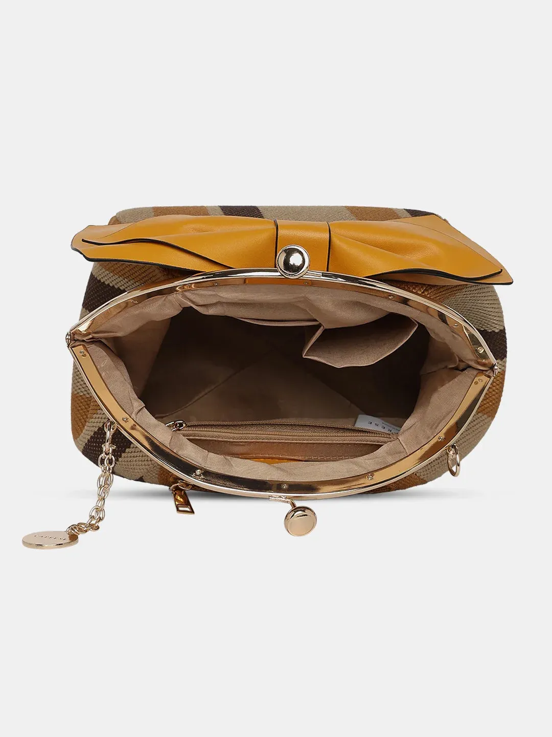 Caprese Alessia Large Yellow Satchel Bag