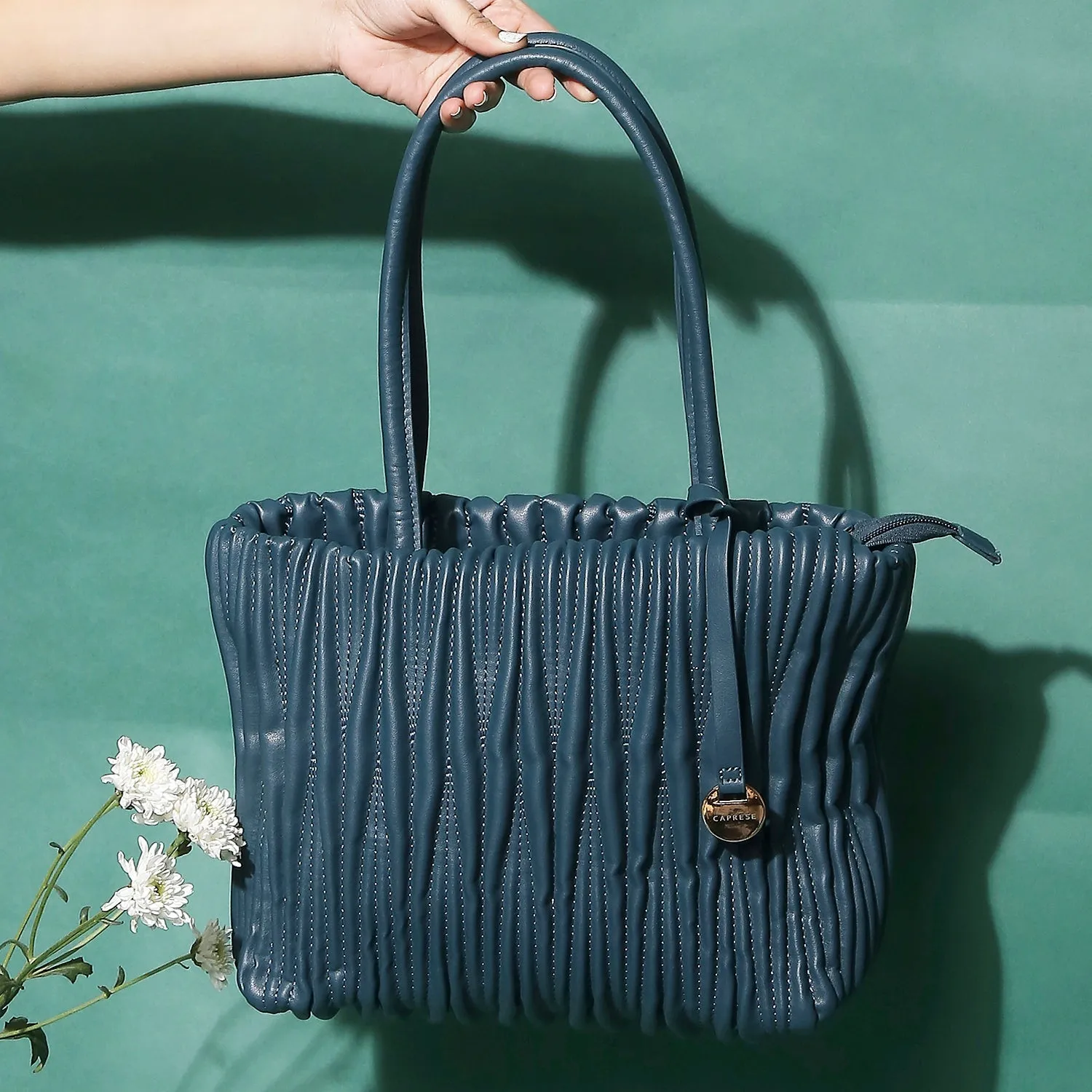 Caprese Dasha Medium Teal Satchel Bag