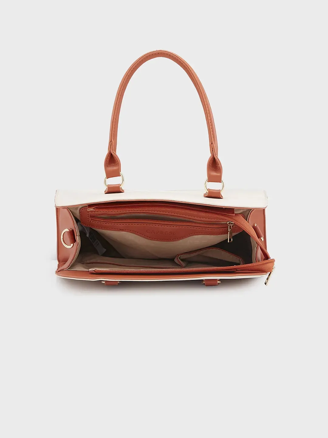 Caprese Foxy Large Cream Satchel Bag