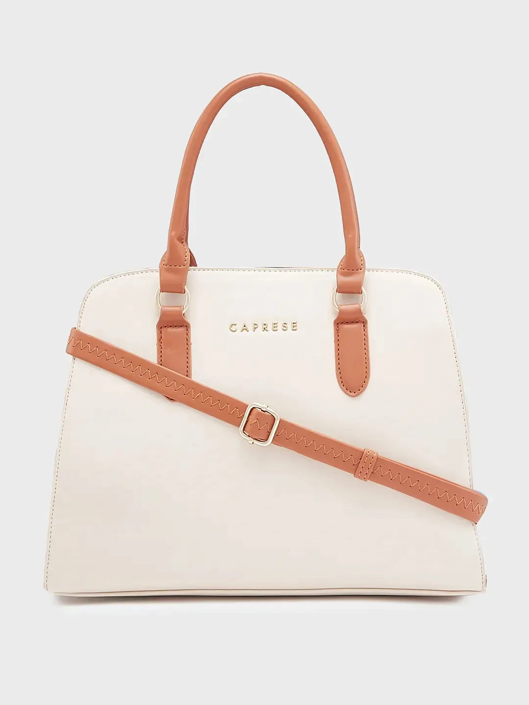 Caprese Foxy Large Cream Satchel Bag