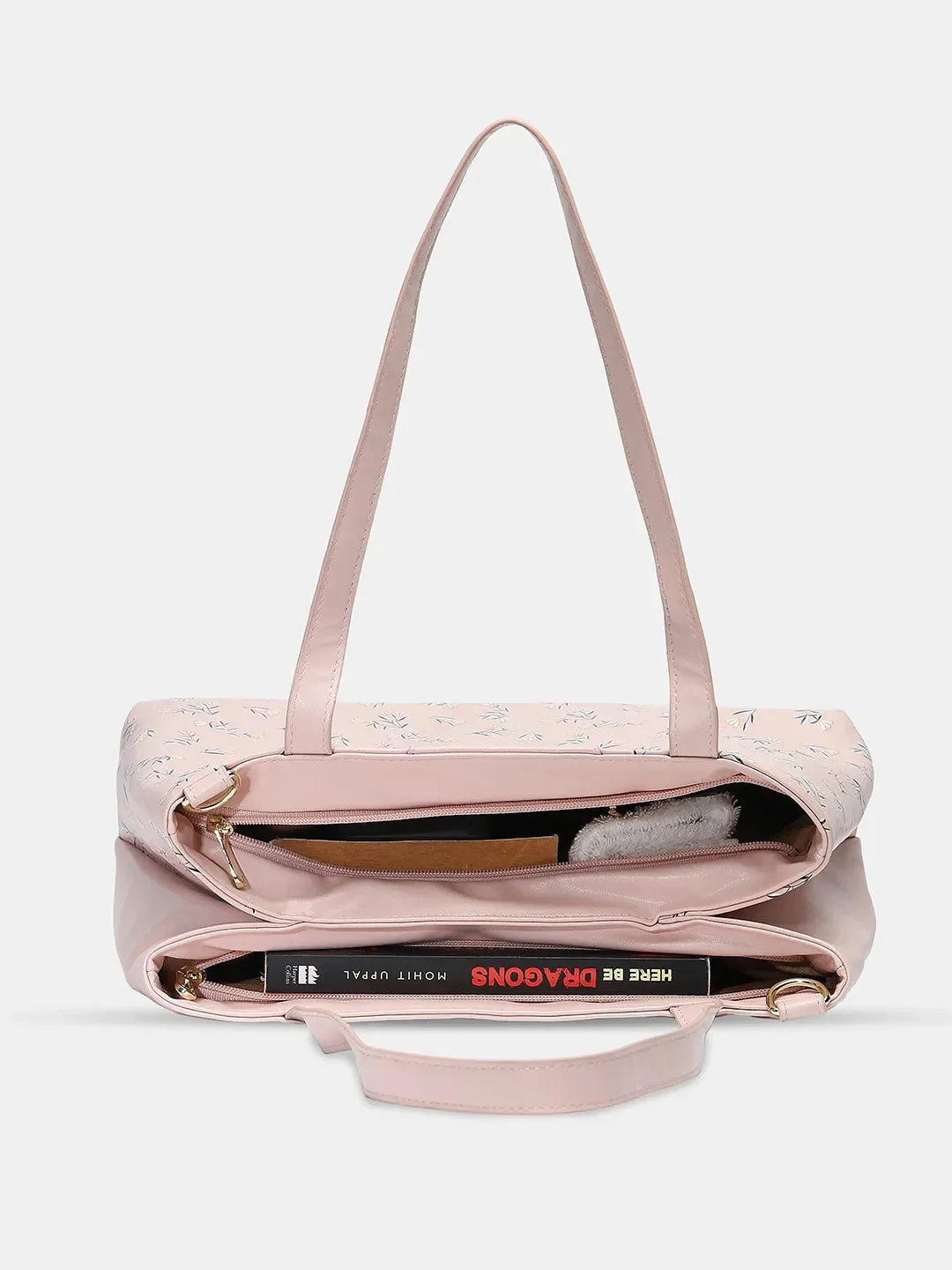 Caprese Merida Large Printed Blush Satchel Bag