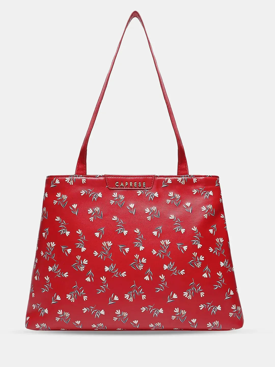 Caprese Merida Large Printed Red Satchel Bag