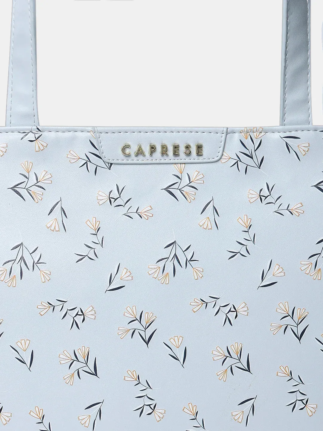 Caprese Merida Large Printed Sky Blue Satchel Bag