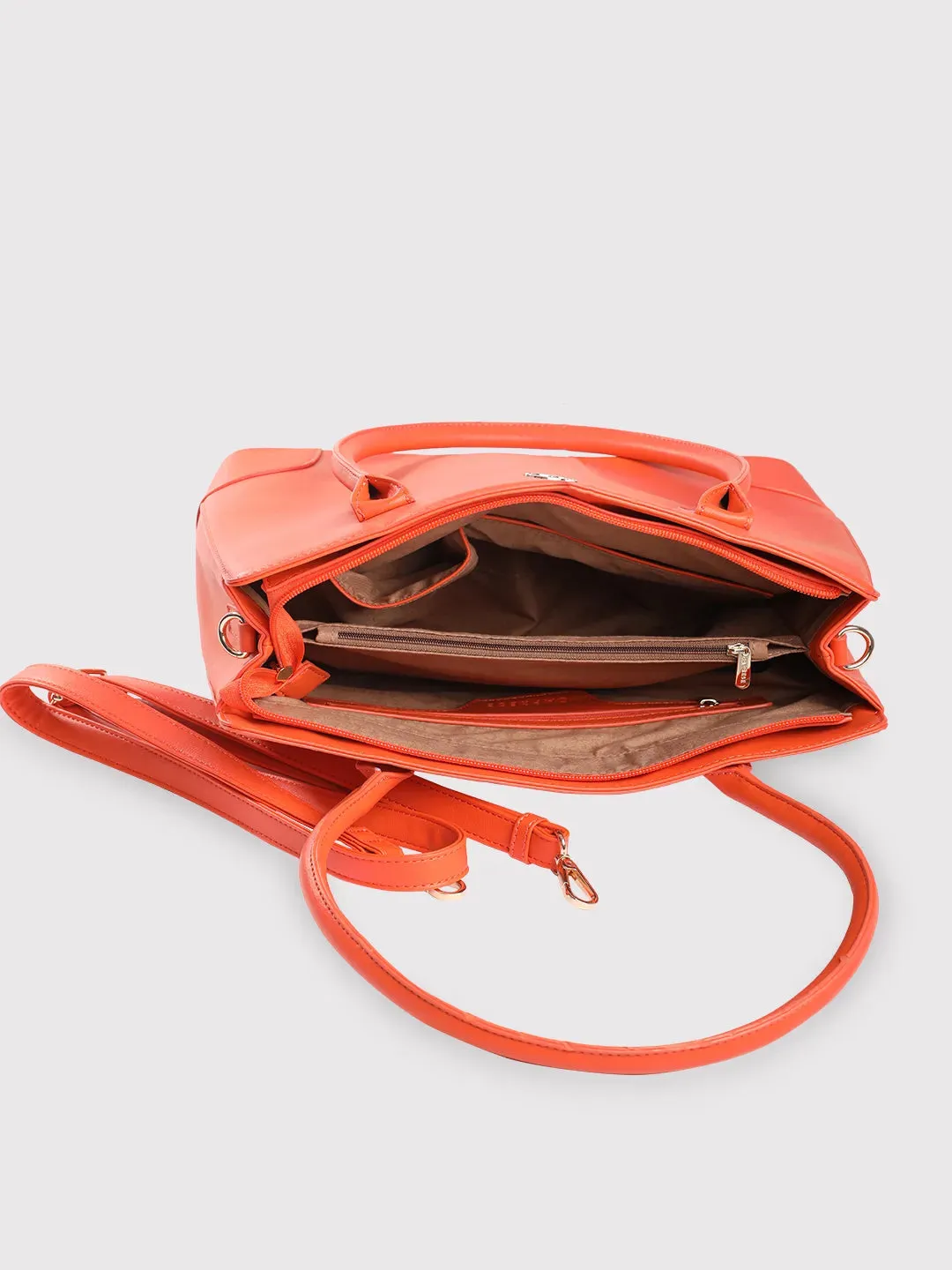 Caprese Milan Medium Orange Satchel Bag