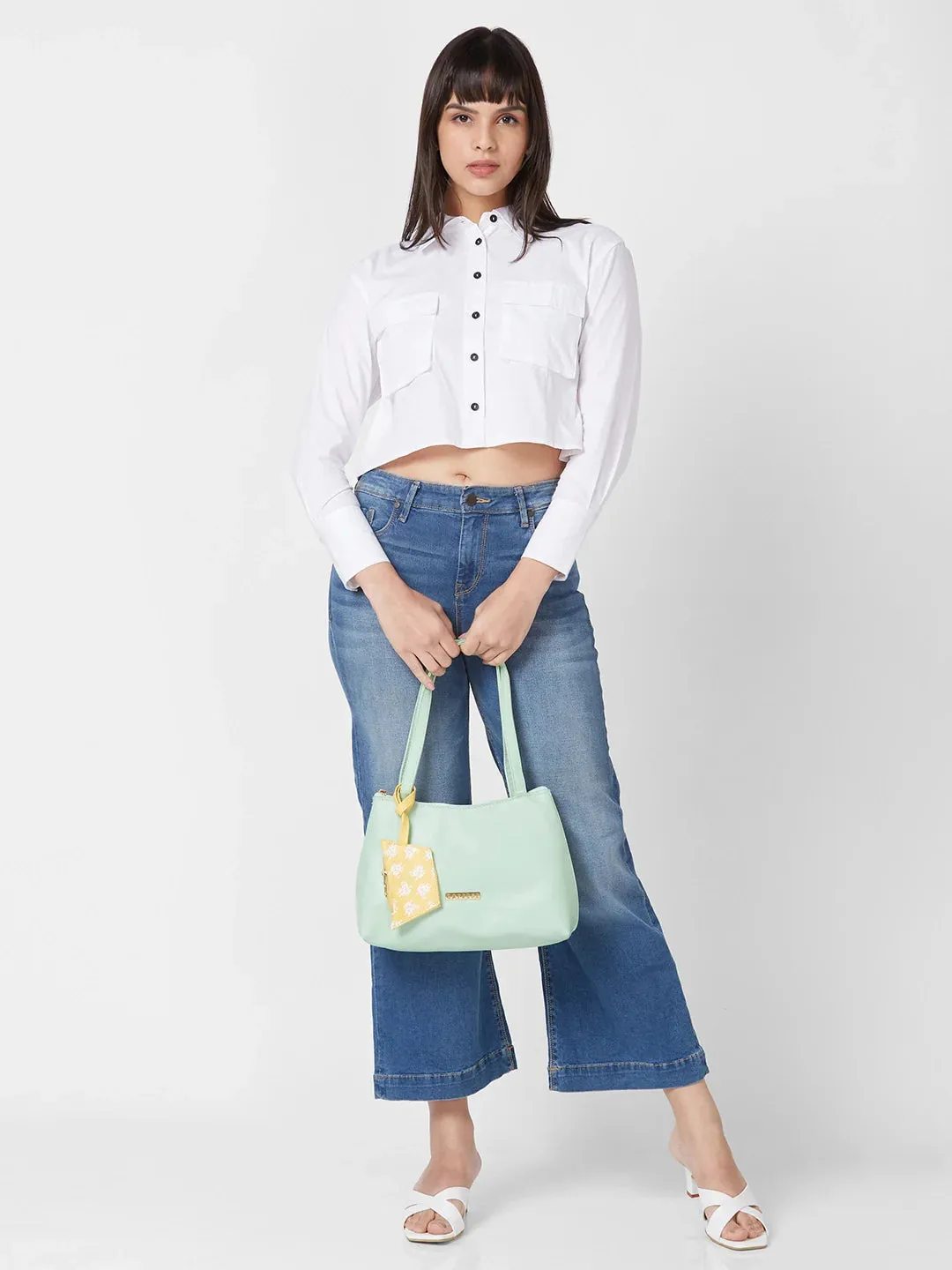 Caprese Pyxis Small Mint Satchel Bag