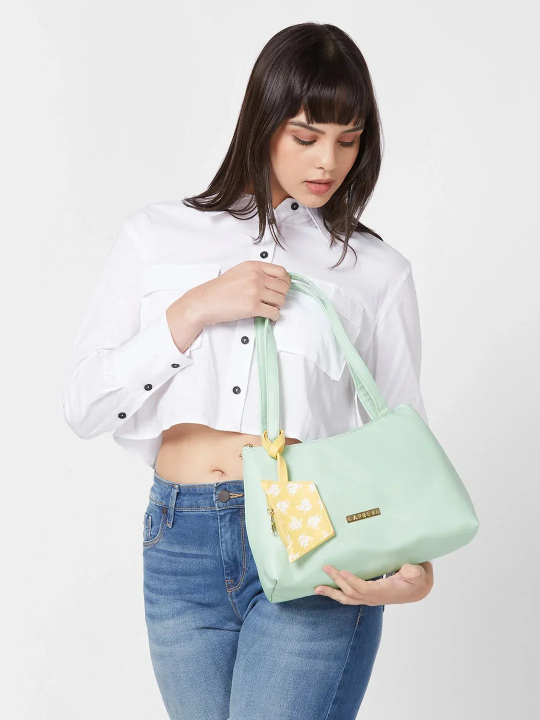 Caprese Pyxis Small Mint Satchel Bag