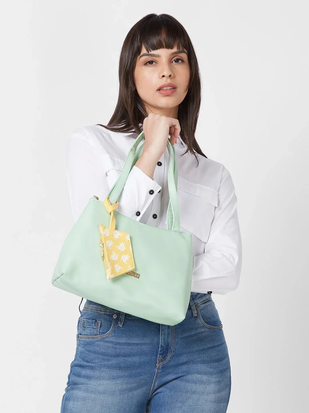 Caprese Pyxis Small Mint Satchel Bag