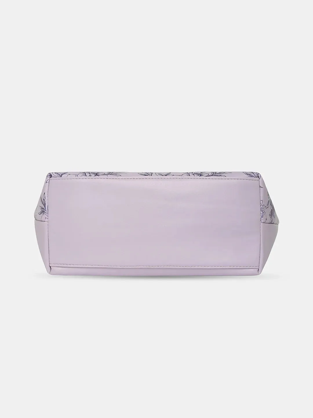 Caprese Snow Printed Large Lavender Satchel Bag