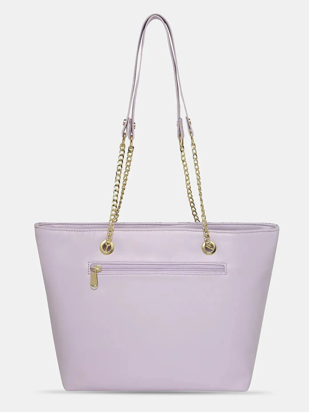 Caprese Snow Printed Large Lavender Satchel Bag