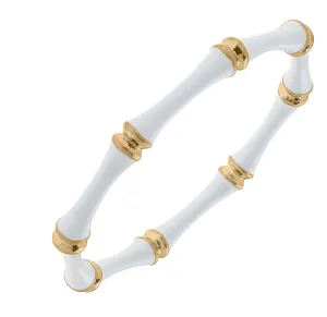 Celeste Enamel Bamboo Bangle - White