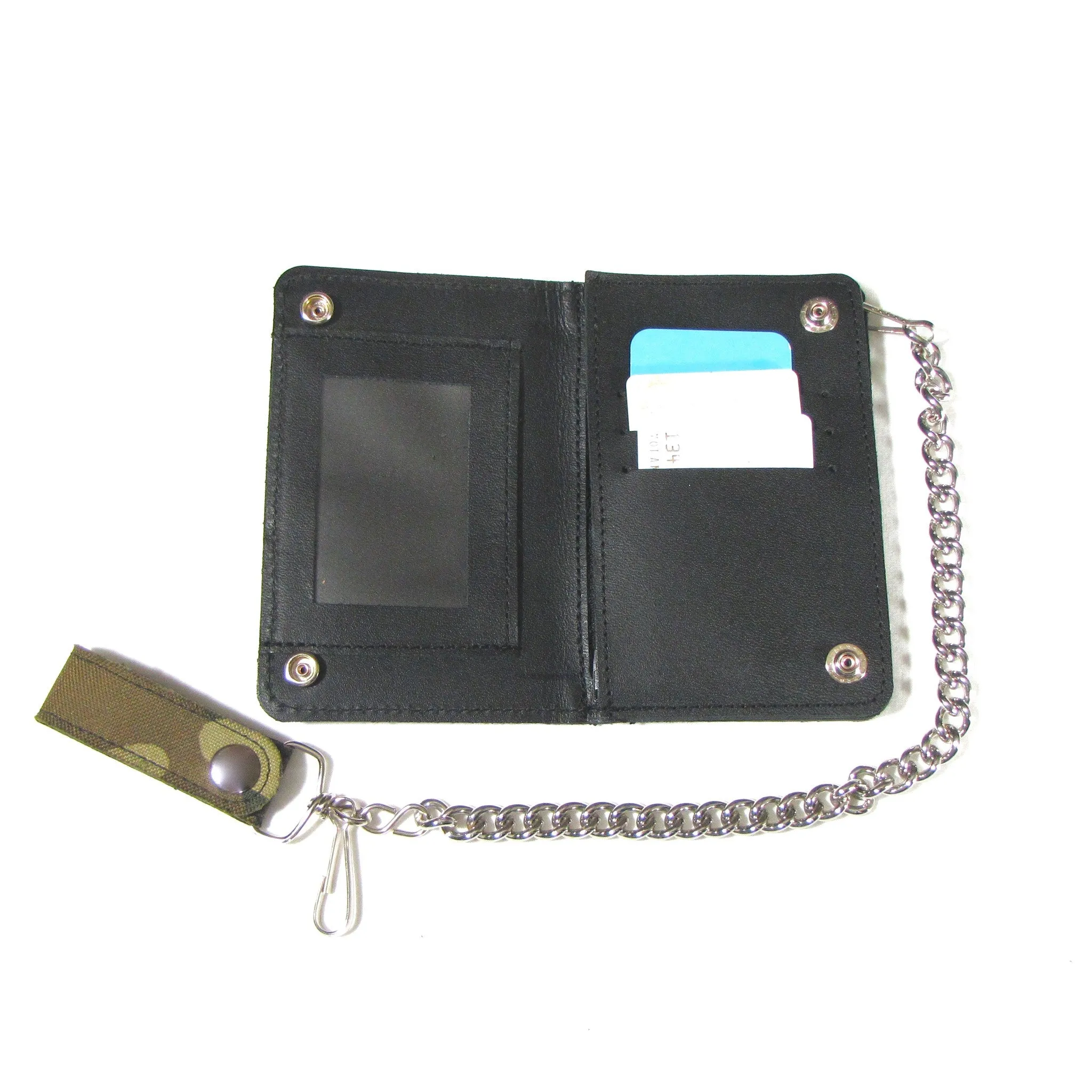 CF429  Short Bi-Fold Wallet w/ Chain- Olive Camo