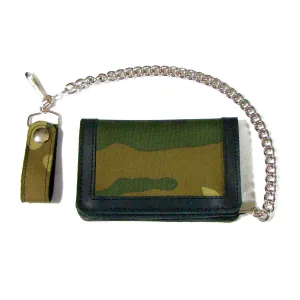 CF429  Short Bi-Fold Wallet w/ Chain- Olive Camo