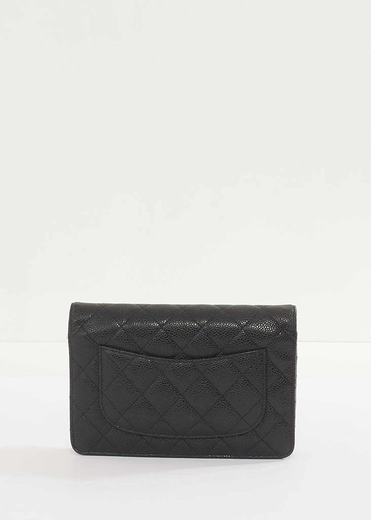 Chanel Black Caviar Leather with Gold Hardware Wallet On Chain