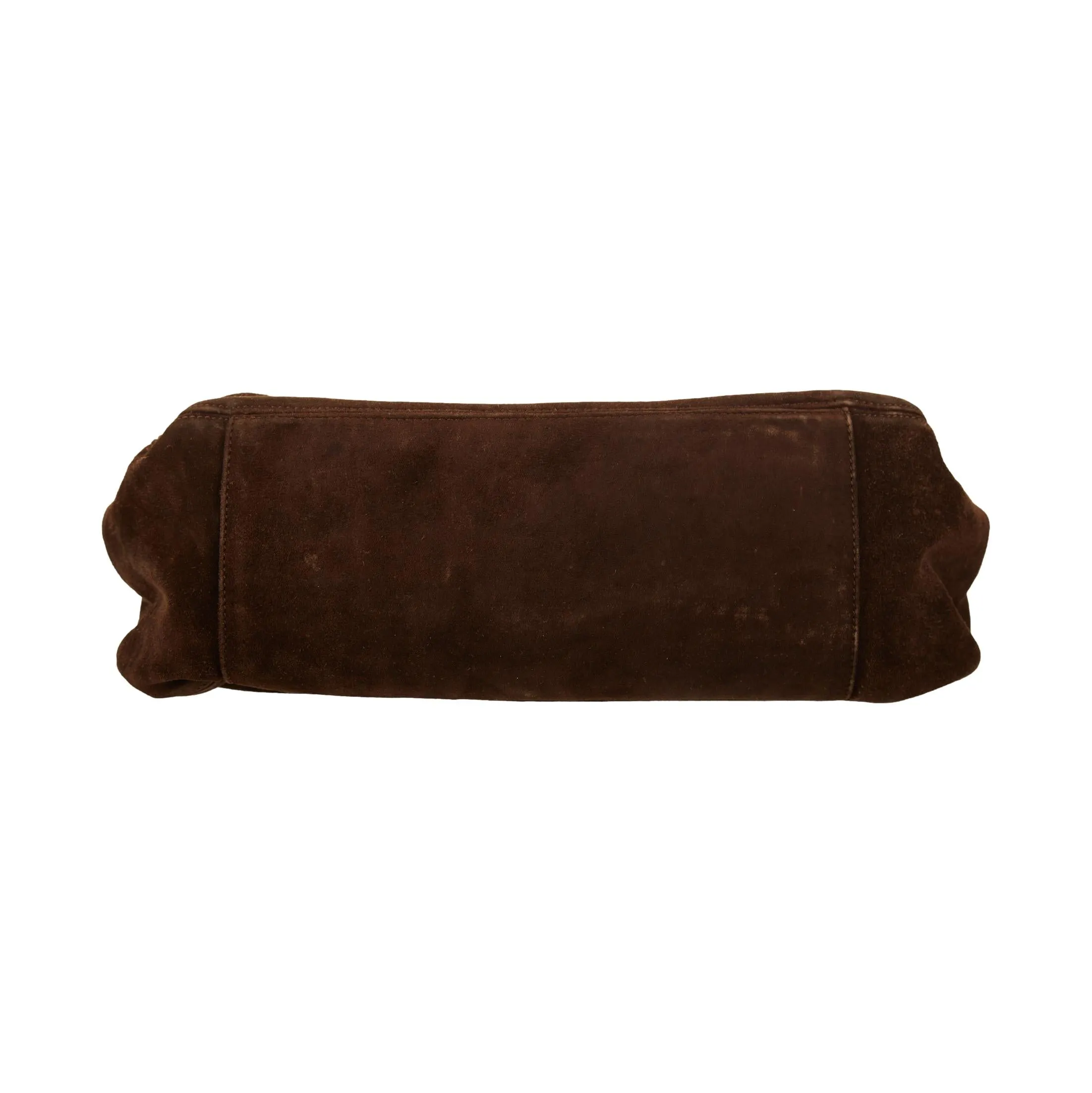 Chanel Brown Suede Jumbo Logo Tote