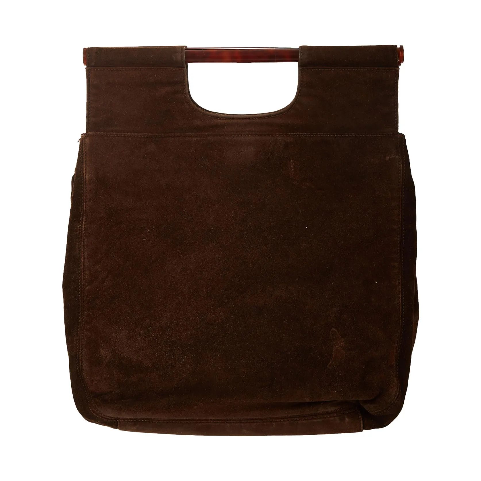 Chanel Brown Suede Jumbo Logo Tote