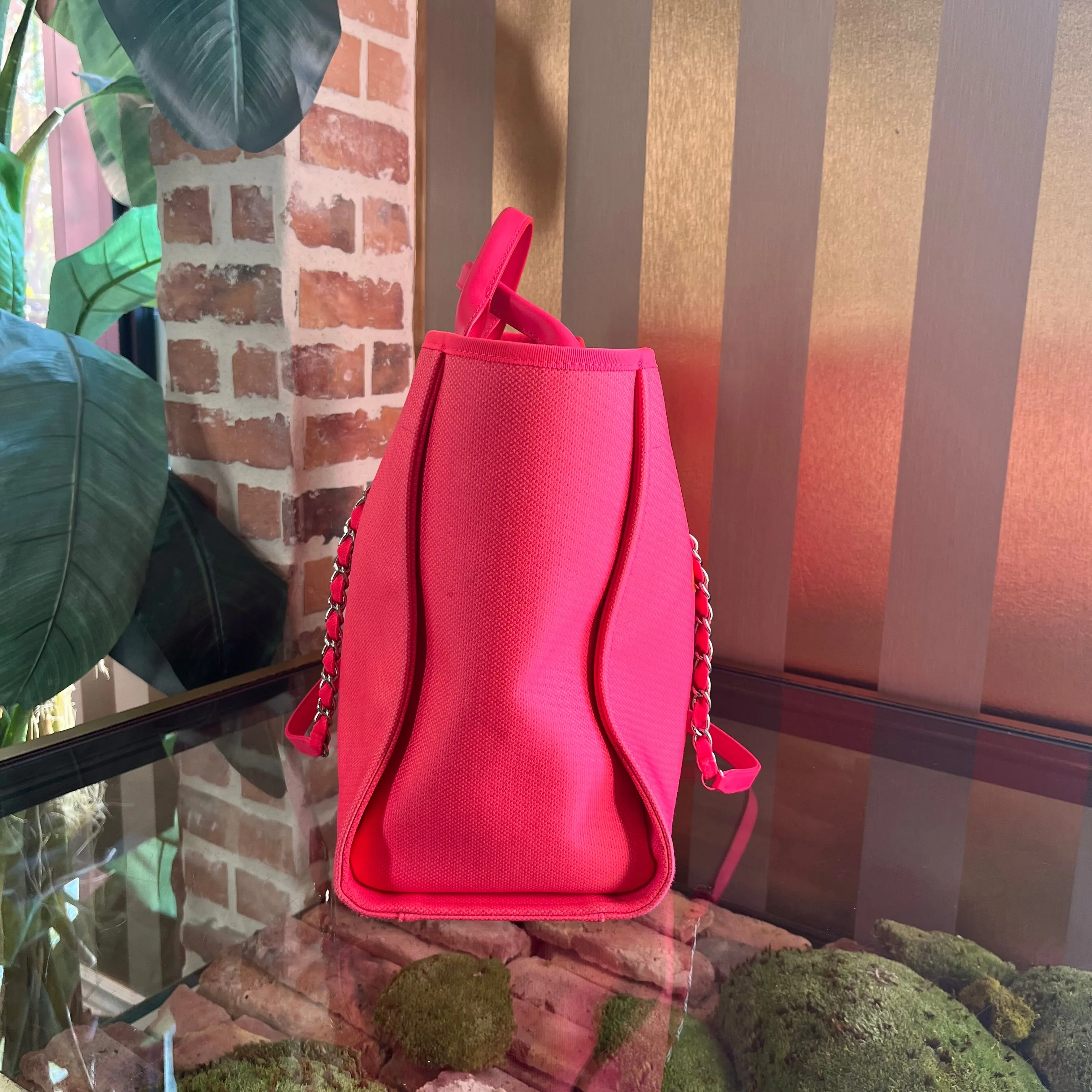CHANEL Deauville Large Neon Pink Tote