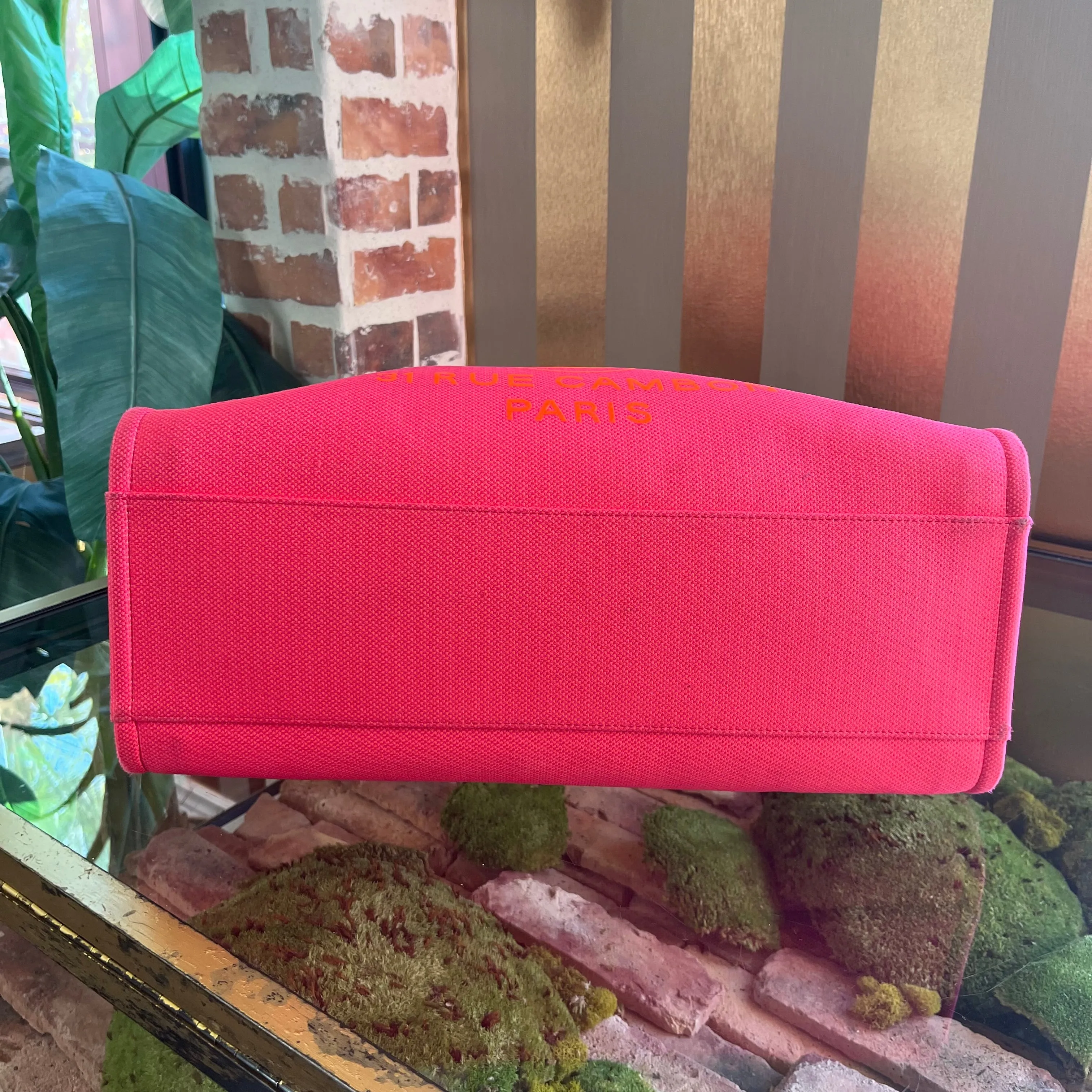 CHANEL Deauville Large Neon Pink Tote