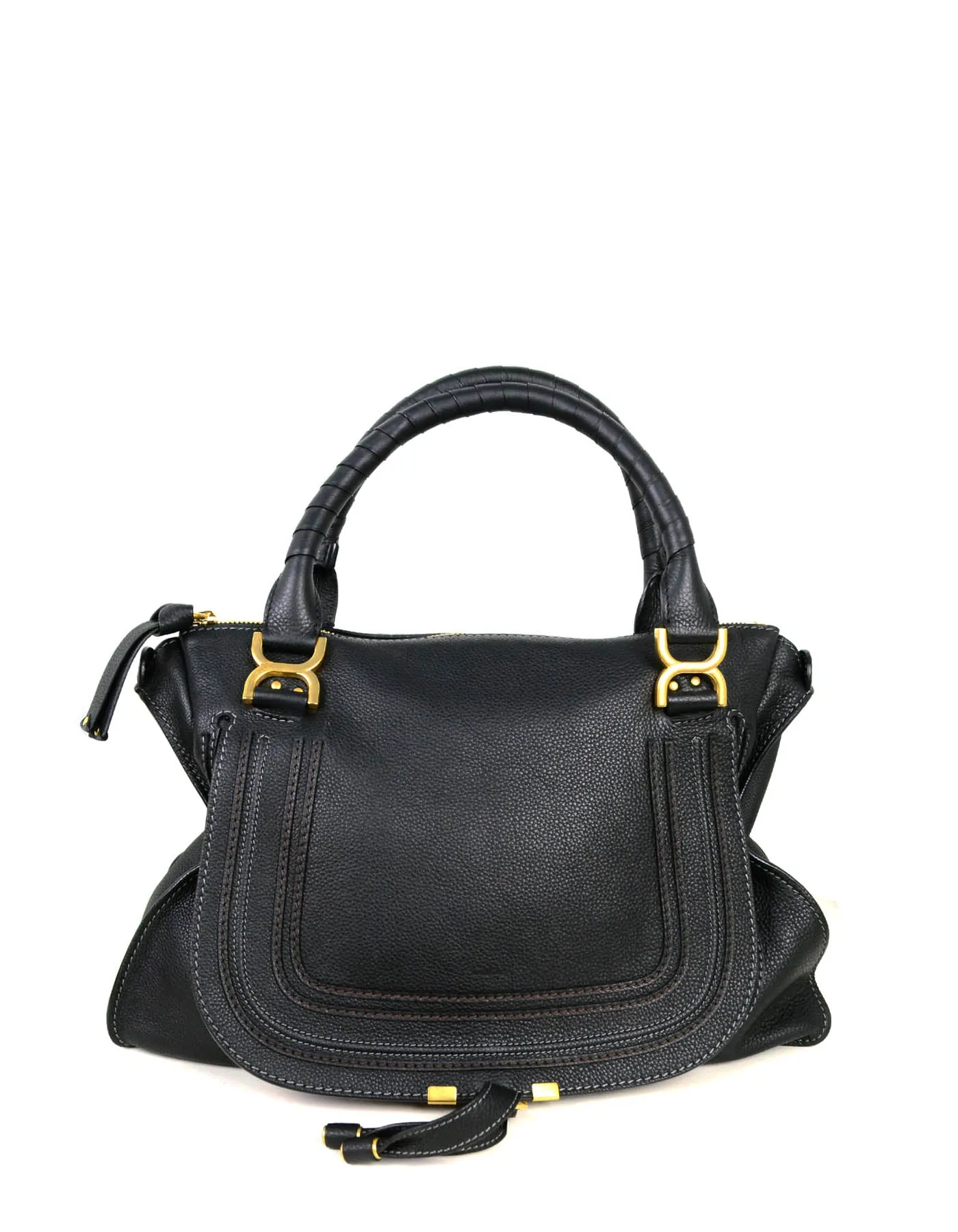 Chloe Black Leather Large Marcie Bag