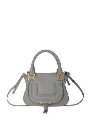 Chloe Cashmere Grey Leather Small Marcie Satchel Bag