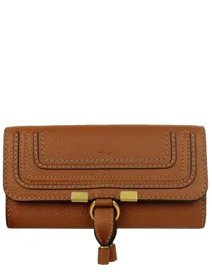 Chloe NEW Tan Leather Long Marcie Flap Wallet