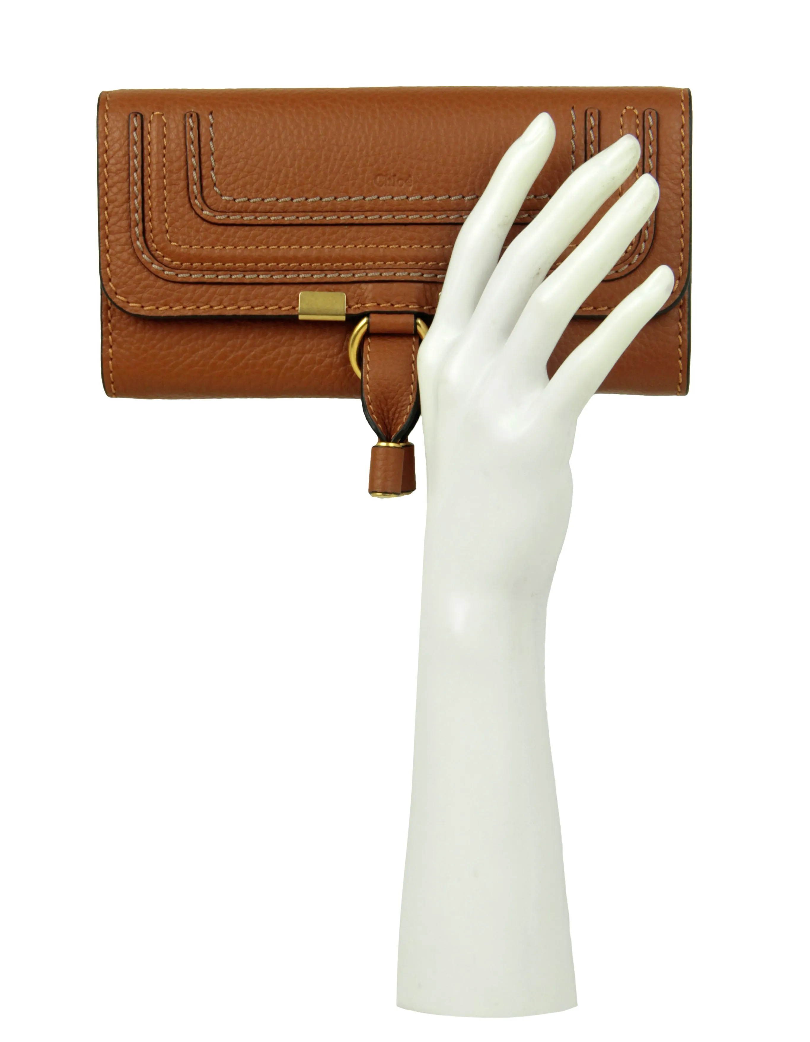 Chloe NEW Tan Leather Long Marcie Flap Wallet