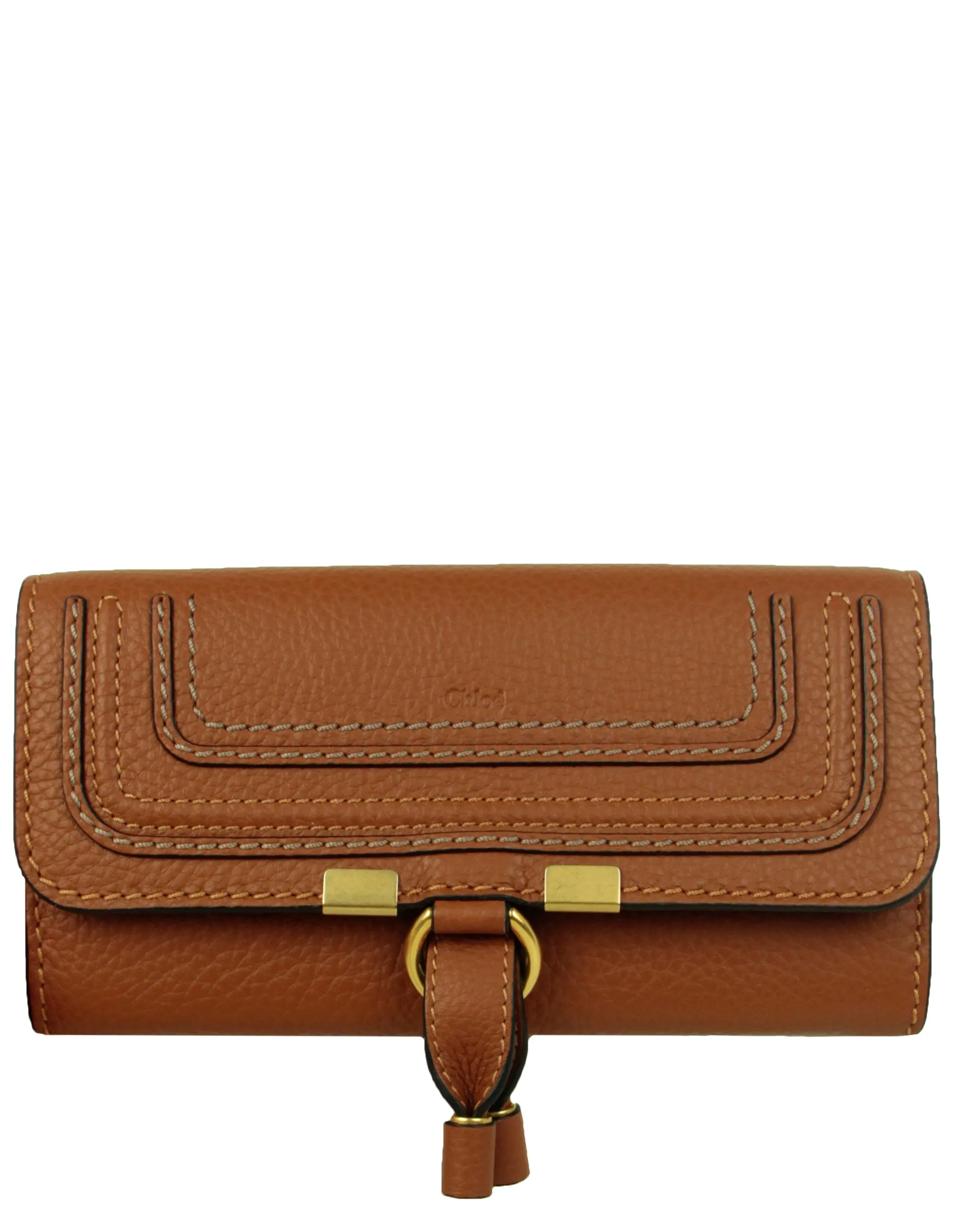 Chloe NEW Tan Leather Long Marcie Flap Wallet