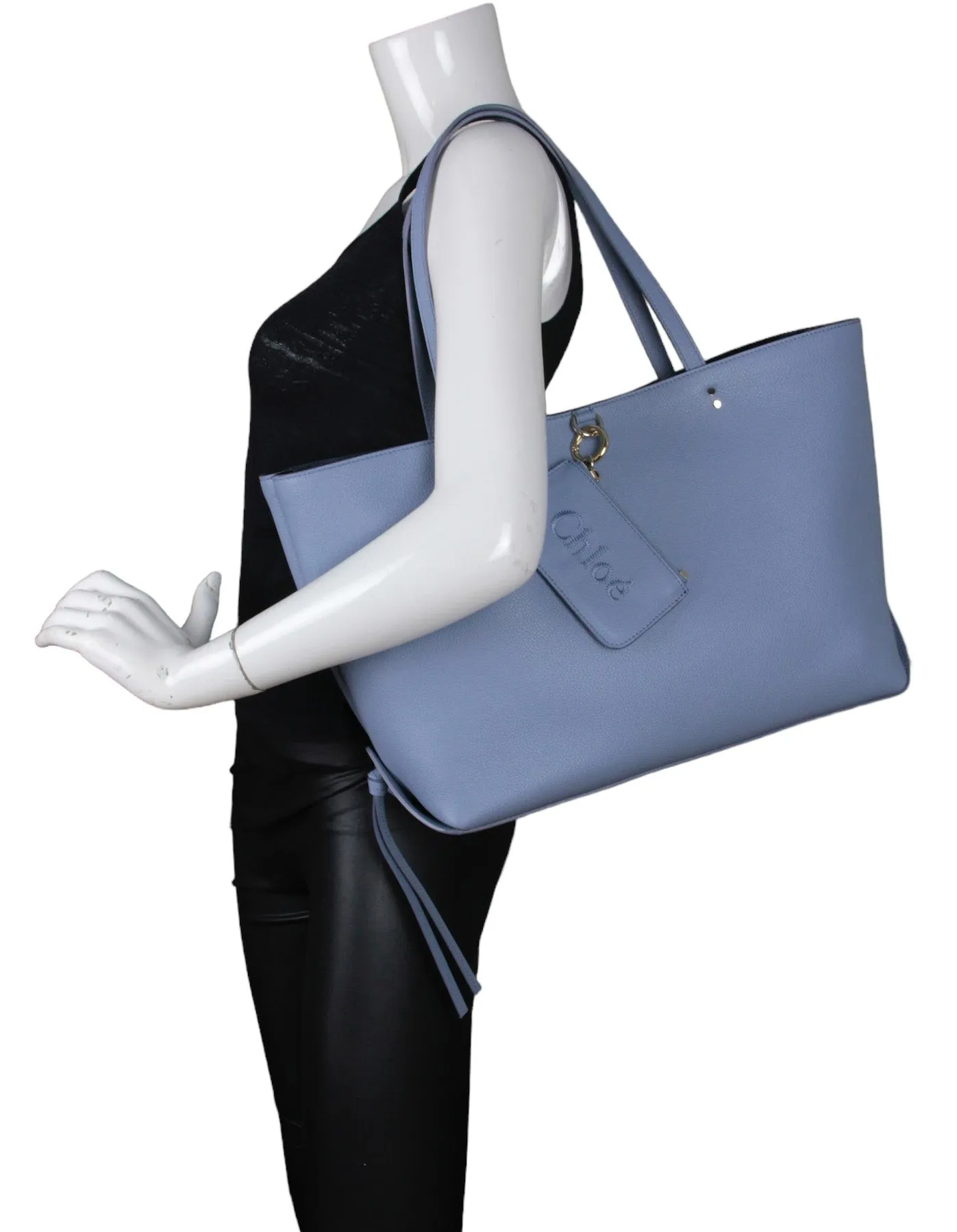 Chloe Shady Cobalt Blue Calfskin Leather Sense Tote Bag