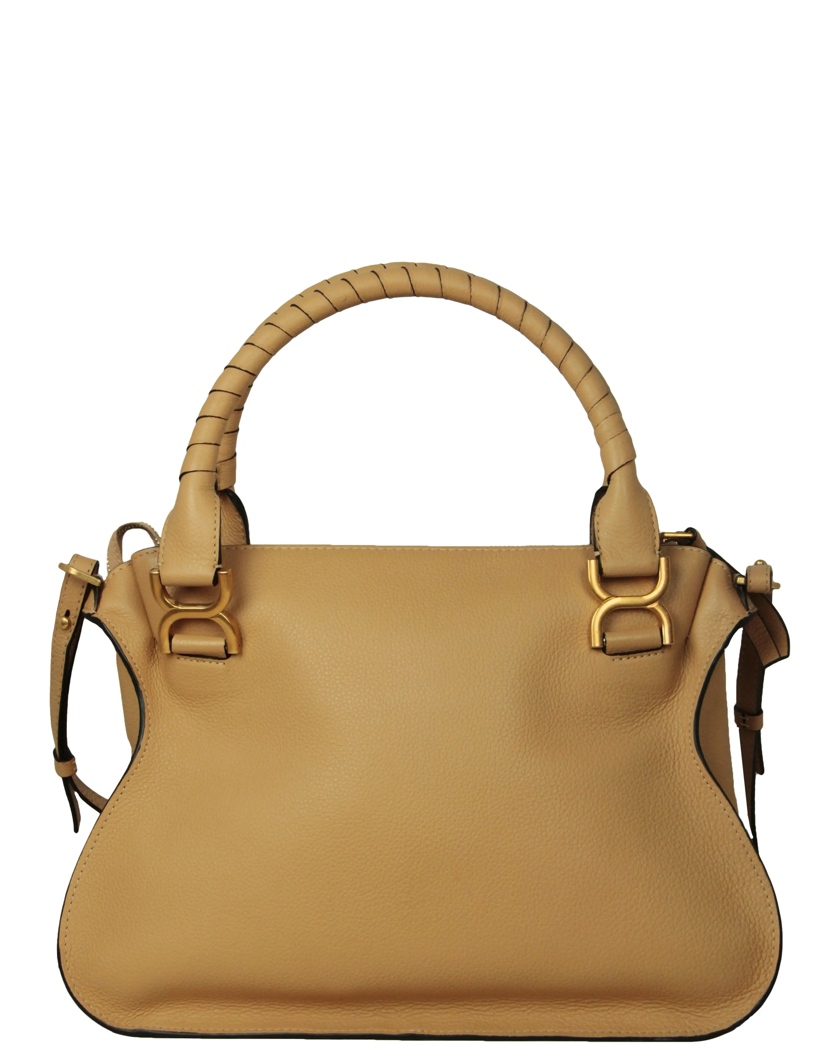 Chloe Soft Tan Leather Medium Marcie Satchel Bag