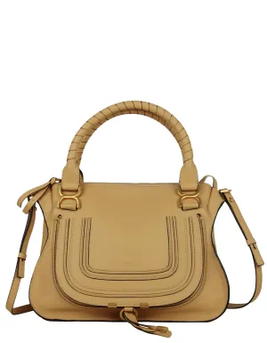 Chloe Soft Tan Leather Medium Marcie Satchel Bag
