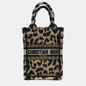 Christian Beige Embroidery Canvas Mini Book Tote Phone Bag