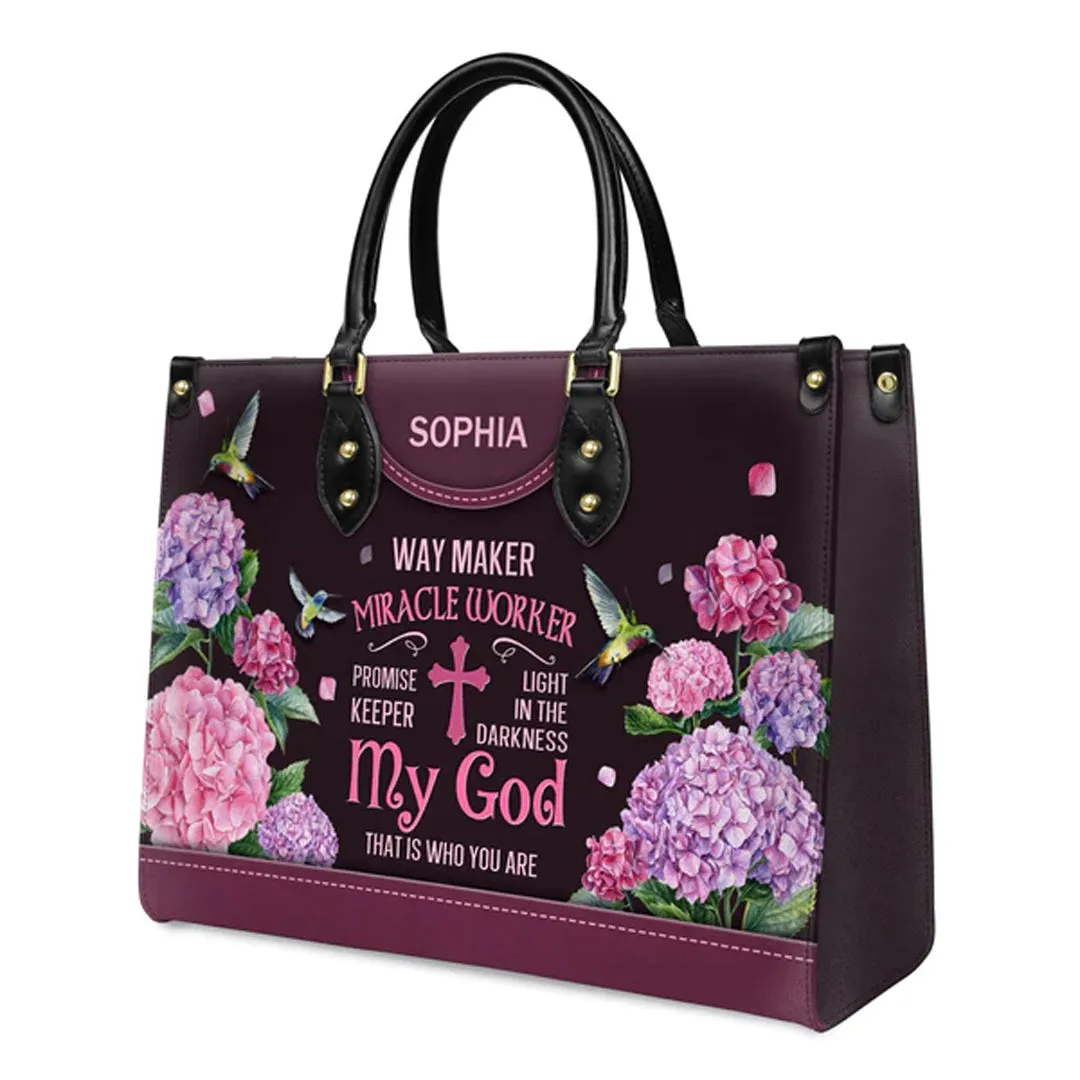 Christianartbag Handbags, Way Maker Miracle Worker Hummingbird, Handbag Design, Monogram Leather Handbag, Gifts for Women, CABLTB02271223.