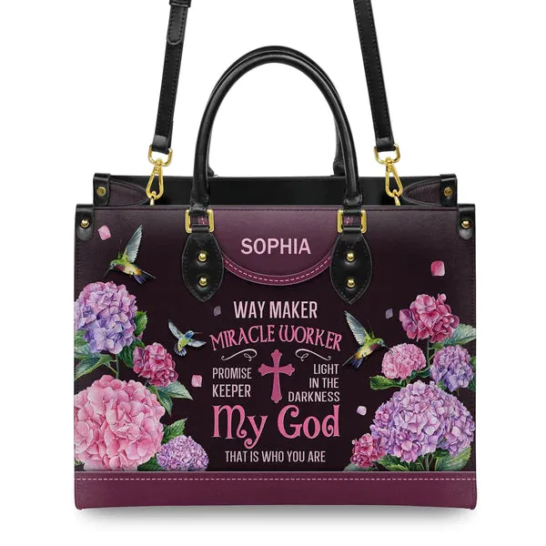 Christianartbag Handbags, Way Maker Miracle Worker Hummingbird, Handbag Design, Monogram Leather Handbag, Gifts for Women, CABLTB02271223.