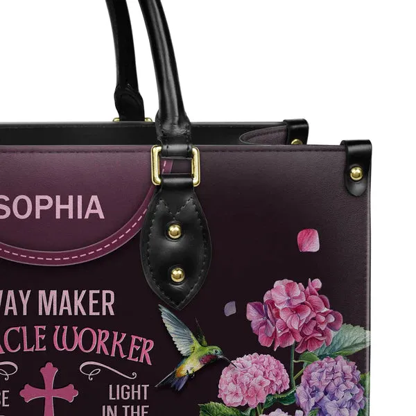 Christianartbag Handbags, Way Maker Miracle Worker Hummingbird, Handbag Design, Monogram Leather Handbag, Gifts for Women, CABLTB02271223.