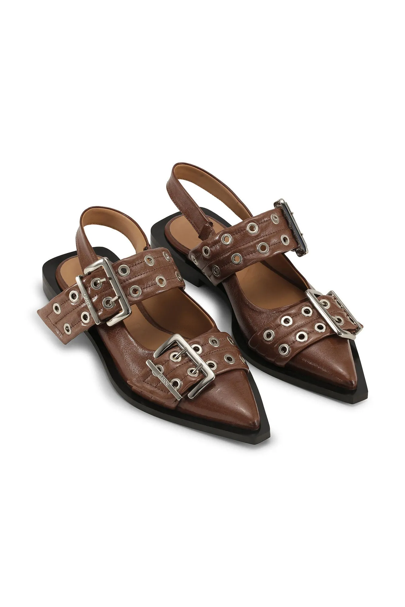 Chunky Buckle Ballerina Flats