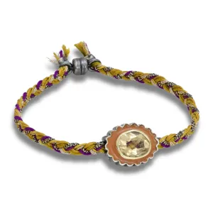 Citrine Enamel Flower Bead Bracelet