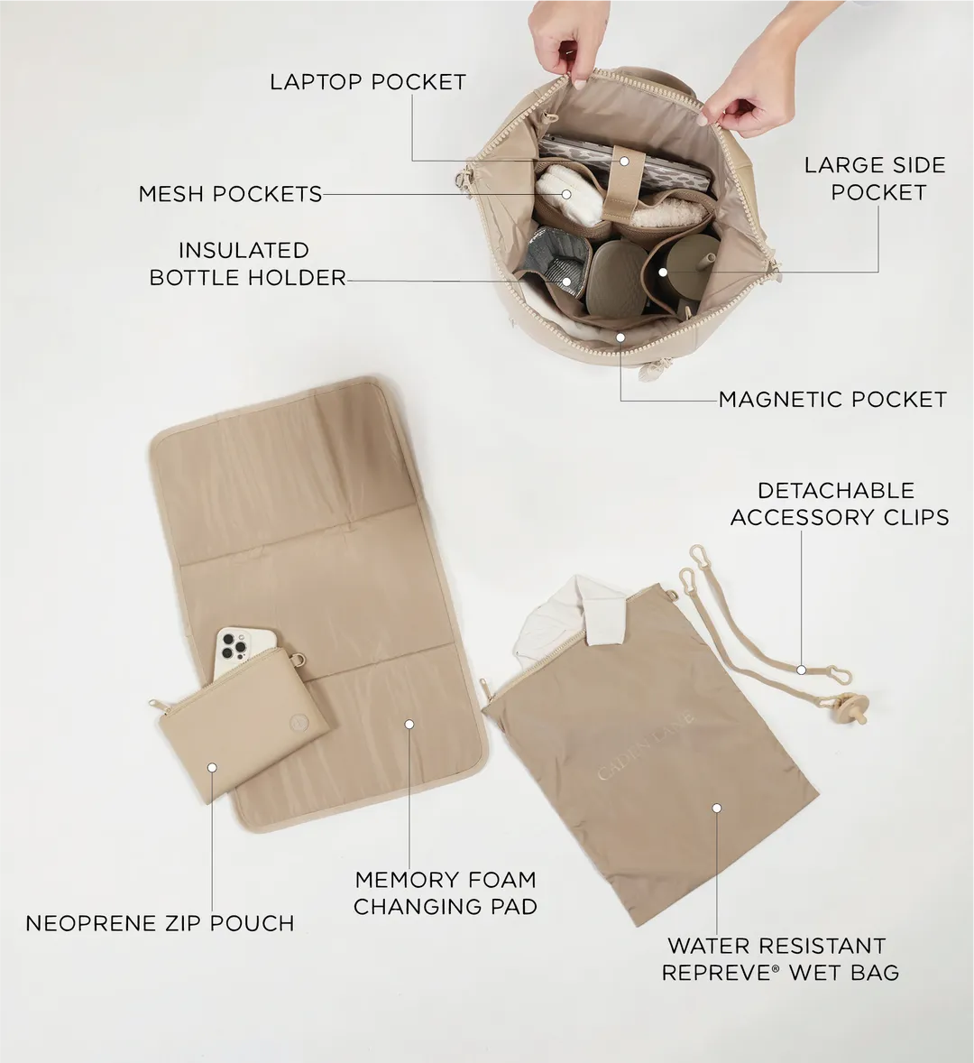 CL Weslie Diaper Bag Backpack | Matcha