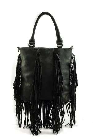 CLARA FRINGE BAG BLACK