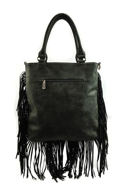 CLARA FRINGE BAG BLACK