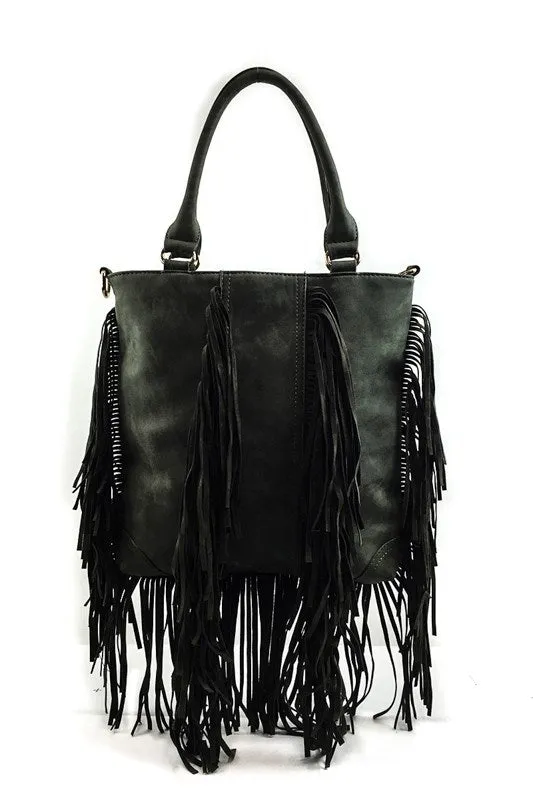 CLARA FRINGE BAG BLACK