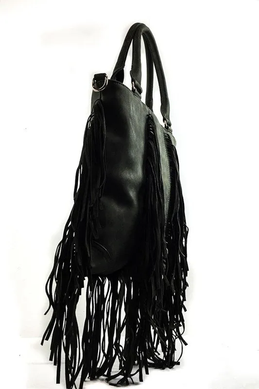 CLARA FRINGE BAG BLACK